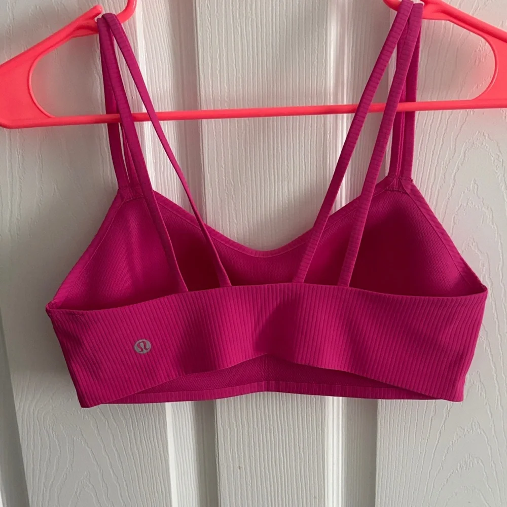 lululemon athletica Ribbed Double-Strap Bralette in Fuchsia